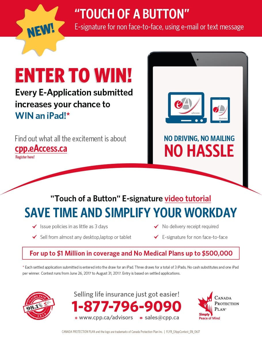 Enter To Win With An iPad With Canada Protection Plan